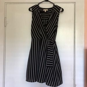 striped side-tie dress